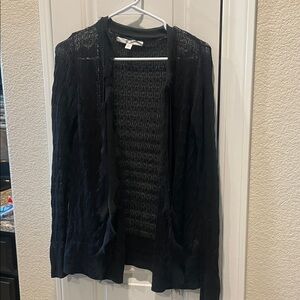 LC Lauren Conrad Black Open-Front Cardigan